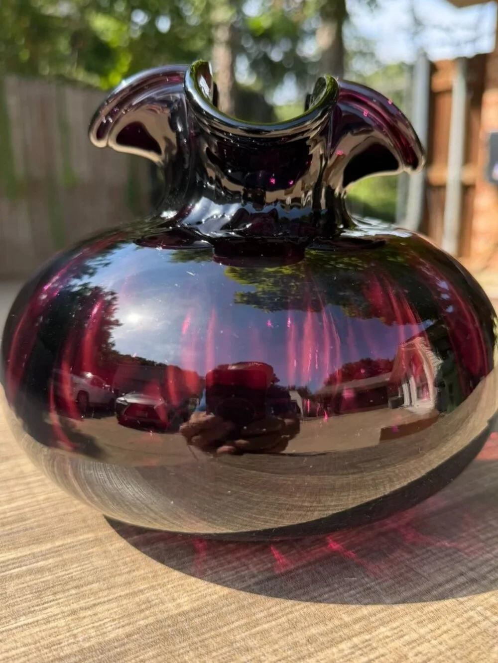 Vintage Amethyst Purple Hand Blown Art Glass 7